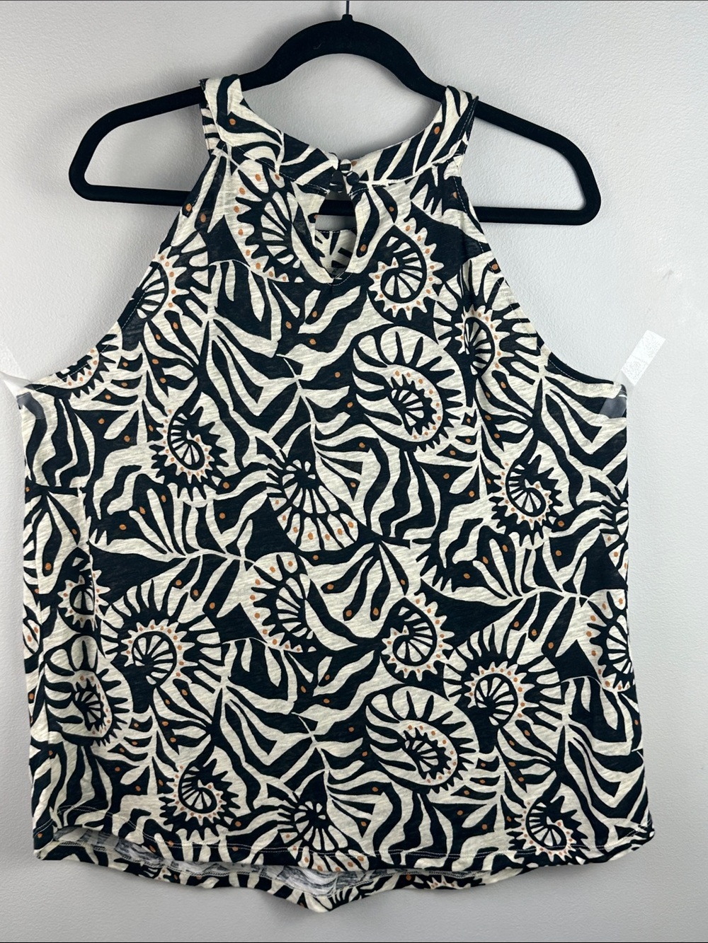 Nicole Miller New York Linen Halter Tank Top Abstract Shell Print NEW! - Picture 3 of 7